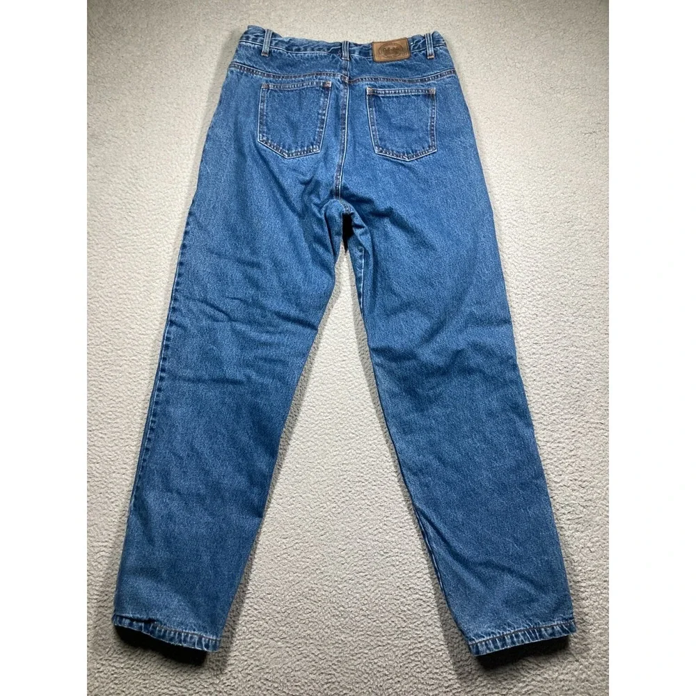 Cabellas Casuals Jeans Womens 14 Tall Blue Flannel Lined‎ Outdoors Nature Stains